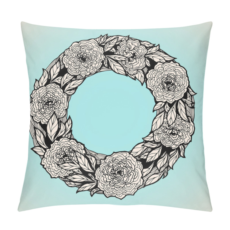 Personality  Wreath Of Flowers In Pastel Tones Pillow Covers