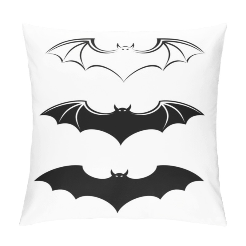 Personality  Bats. Vector Black Silhouettes. Pillow Covers