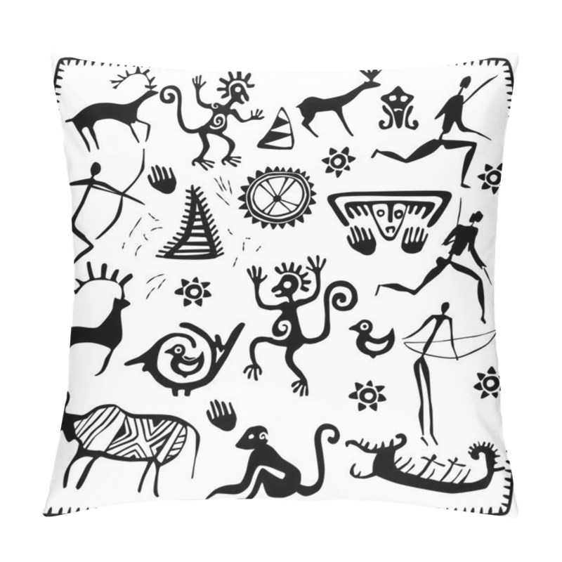 Personality  Set Elements African Petroglyph Art Pillow Covers