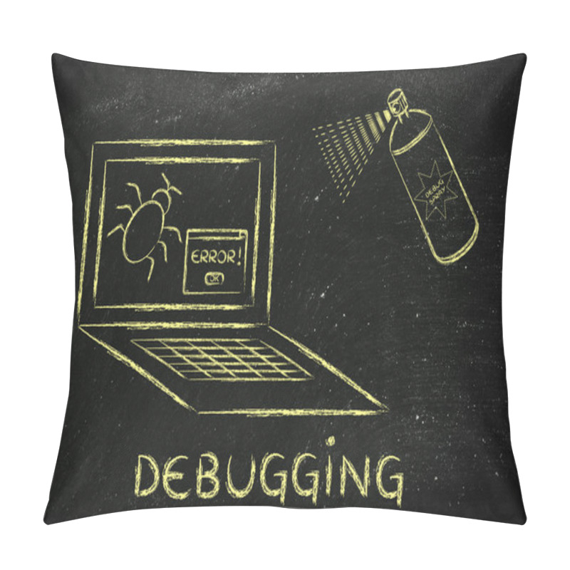 Personality  Funny Spray Against Computer Bugs Pillow Covers