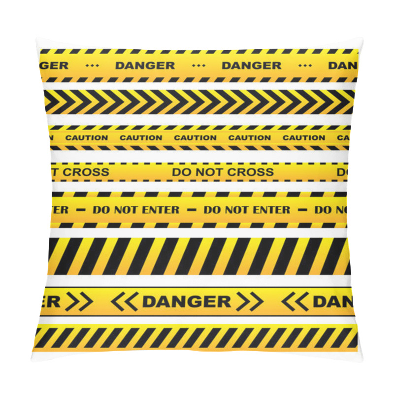 Personality  Yellow Warning Tapes Set Pillow Covers