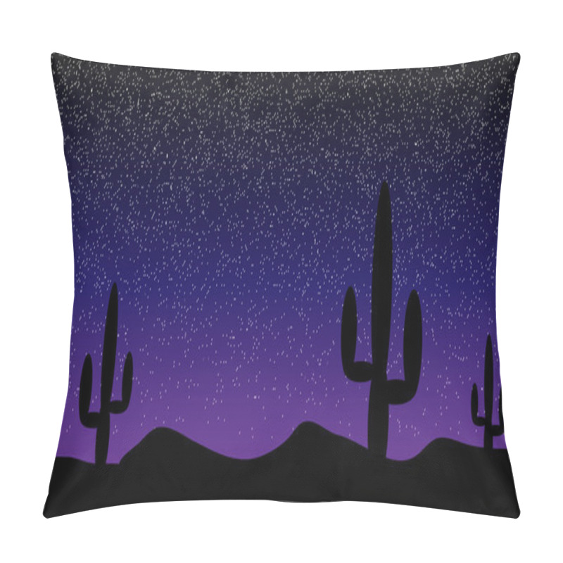 Personality  Desert With Cactus Plants. Night Pillow Covers