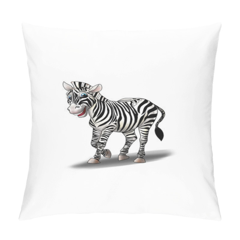 Personality  Cute Zebra. Zebra Cartoon Character. Zebra Smile. Zebra Illustration. Zebra Character, Zebra Animal. Zebra Isolated On White. Zebra Cartoon. Zebra Illustration. Pillow Covers