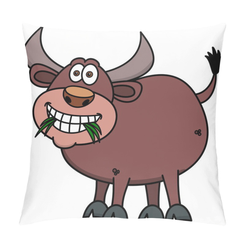 Personality  Bull Eating Grass Pillow Covers