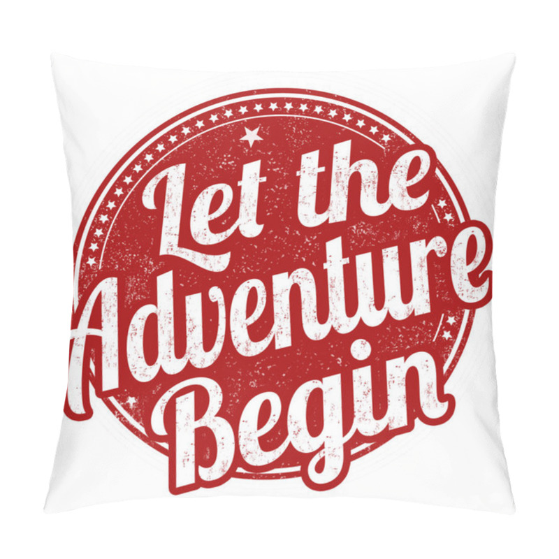 Personality  Let The Adventure Begin Grunge Rubber Stamp Pillow Covers