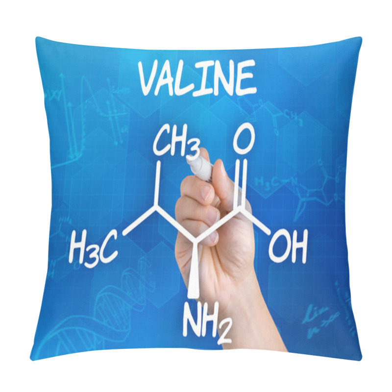 Personality  Hand With Pen Drawing The Chemical Formula Pillow Covers