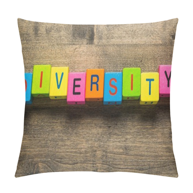 Personality  Gender. Business Man Pointing To Transparent Board With Text: Diversity Pillow Covers