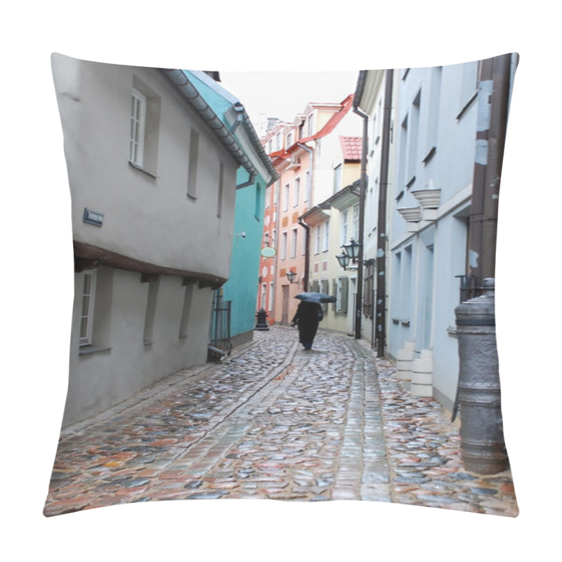 Personality  Narrow Street In Riga Pillow Covers