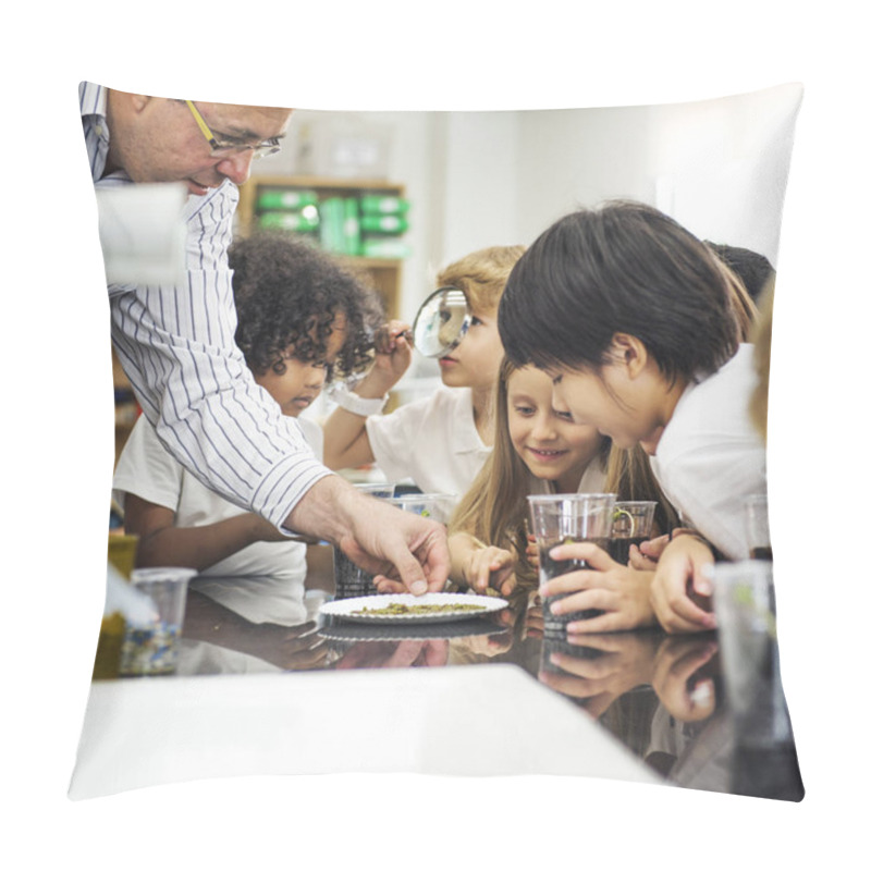 Personality  Children With Teacher Learning Science Pillow Covers