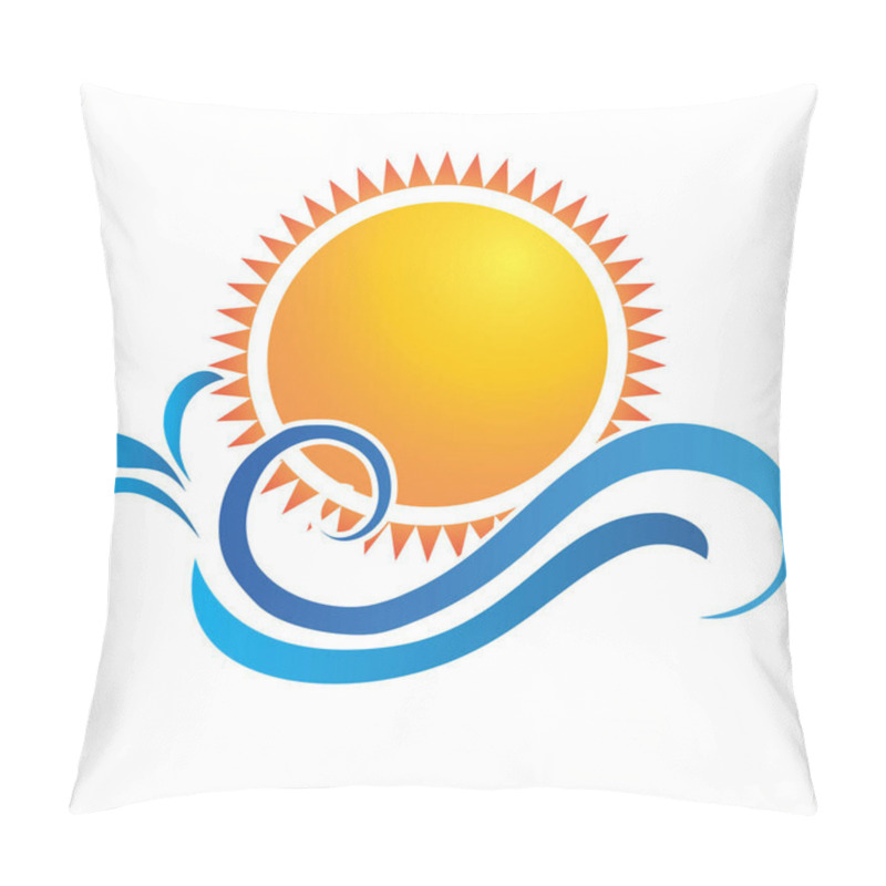 Personality  Waves And Sun Logo Pillow Covers