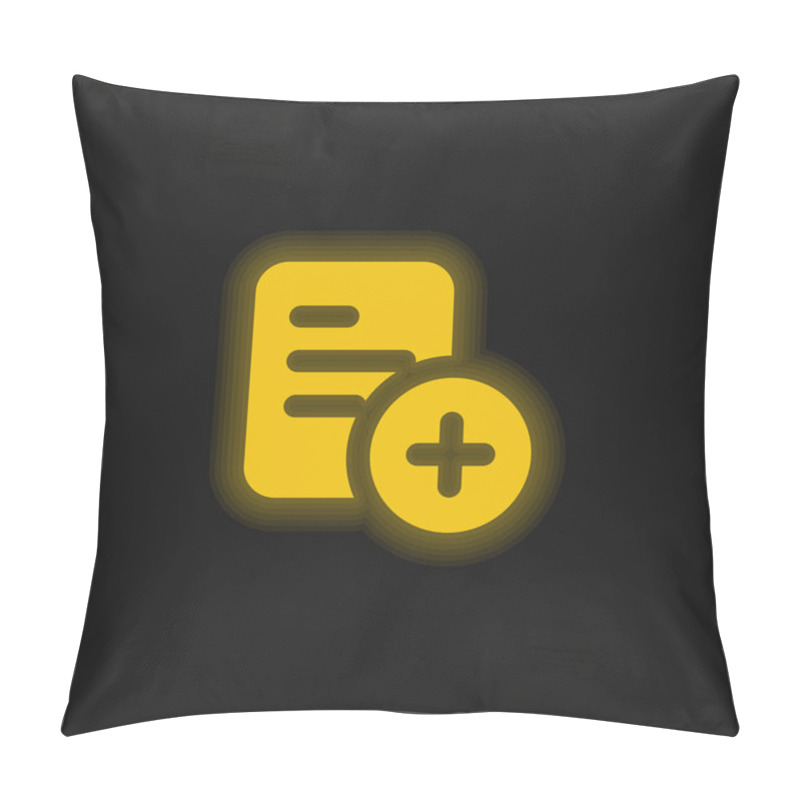 Personality  Add Yellow Glowing Neon Icon Pillow Covers