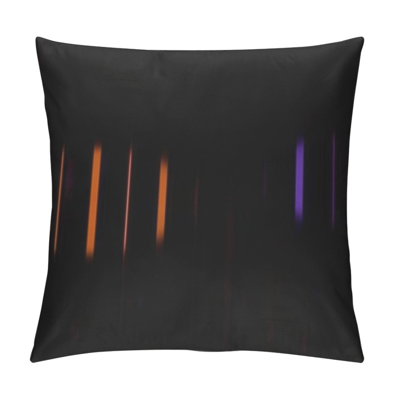 Personality  Abstract Vertical Light Bars In Darkness With Vibrant Purple And Orange Tones Pillow Covers