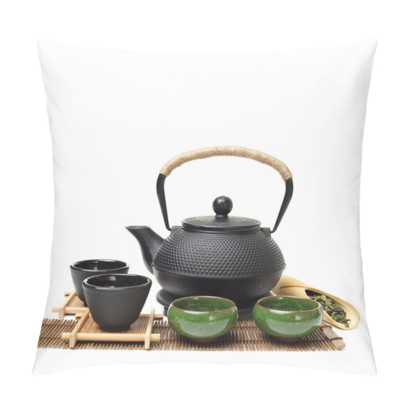 Personality  Tea Set On White Pillow Covers