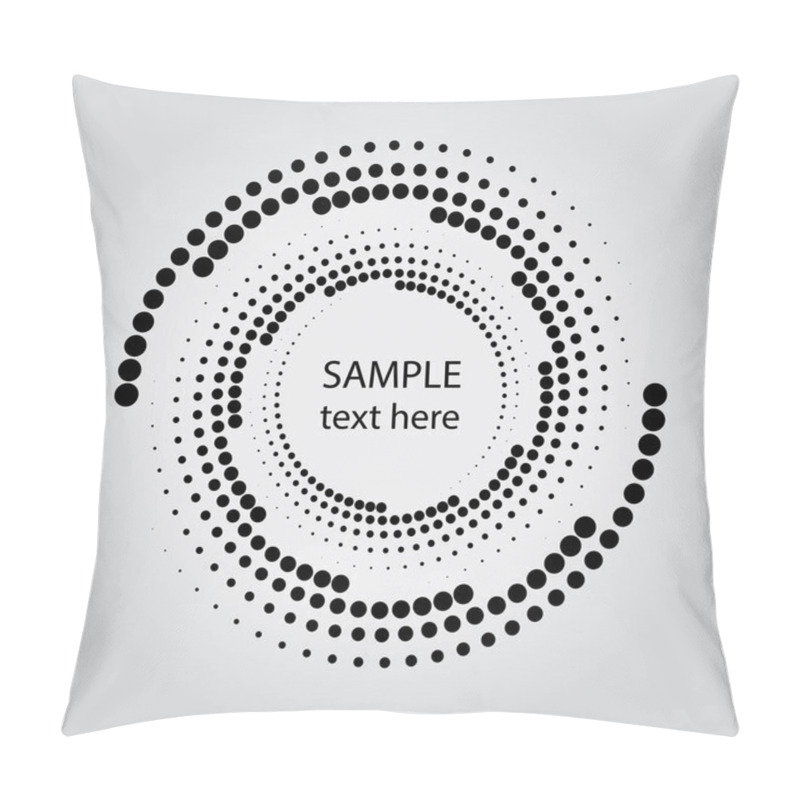 Personality  Black Thick Halftone Dotted Stripes In Rounded Form. Geometric Art. Trendy Design Element For Frame, Logo, Tattoo, Sign, Symbol, Web, Prints, Posters, Template, Pattern And Abstract Background Pillow Covers