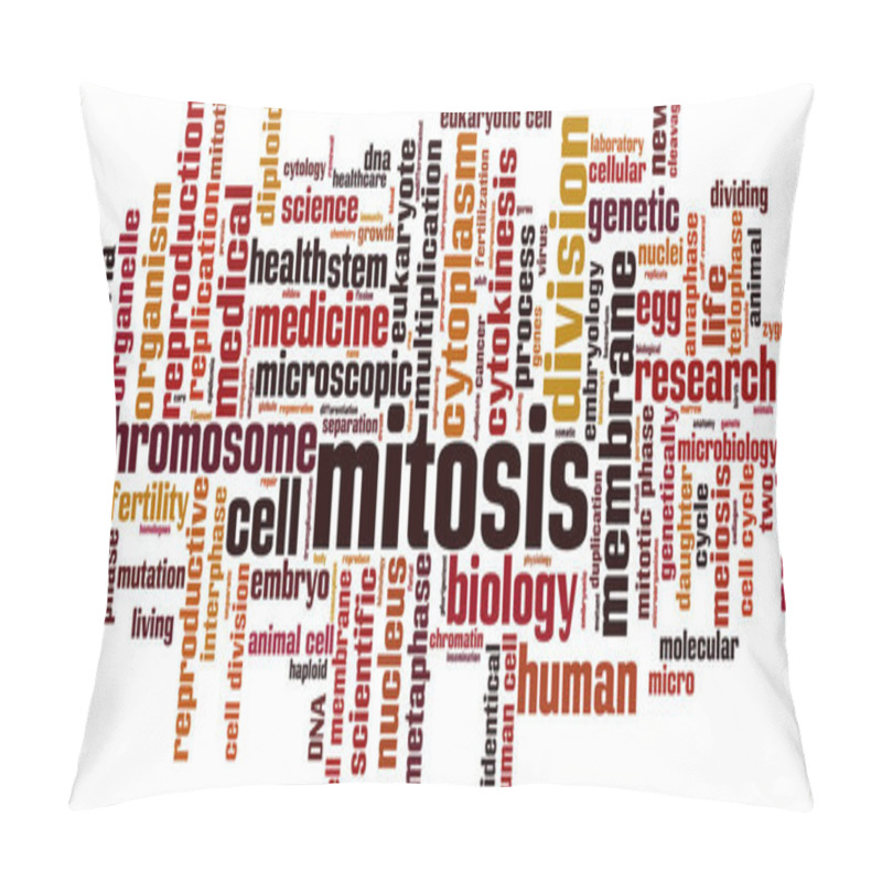 Personality  Mitosis Word Cloud Concept. Collage Made Of Words About Mitosis. Vector Illustration  Pillow Covers