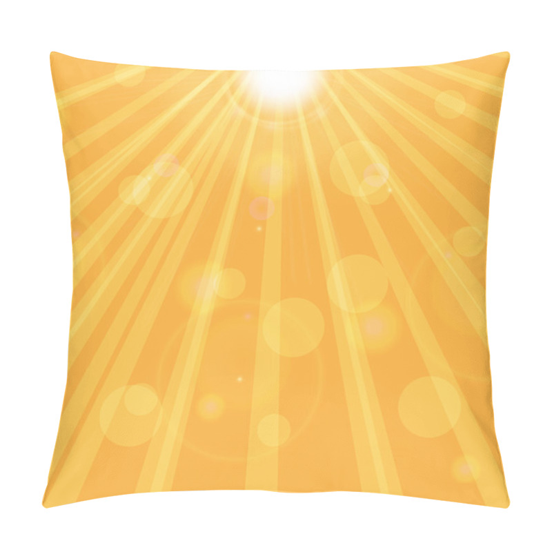 Personality  Orange Sunny Background.sun Rays And Glare On An Orange Backgrou Pillow Covers