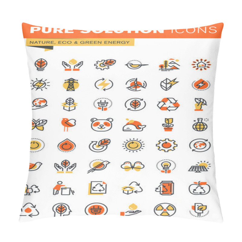 Personality  Environment Thin Line Flat Design Web Icons Collection Pillow Covers