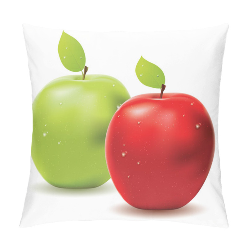 Personality  Green Apple And Red Apple Pillow Covers