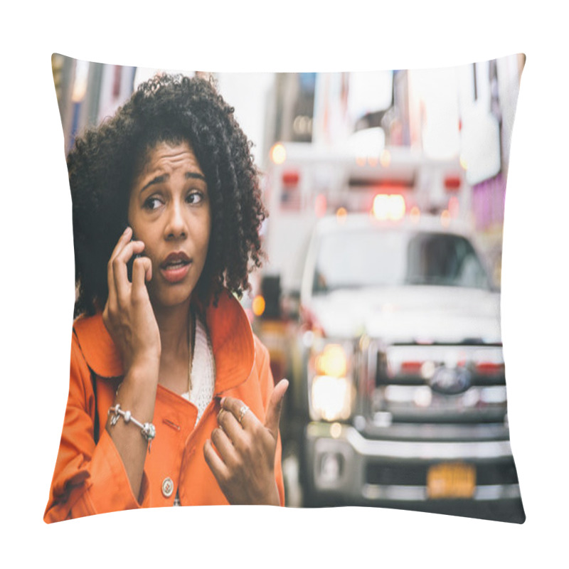 Personality  Afro American Woman Calling Pillow Covers