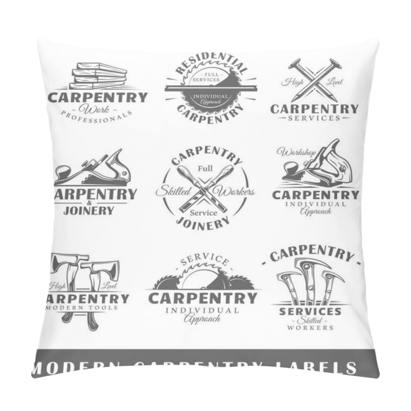 Personality  Set Of Modern Carpentry Labels Pillow Covers