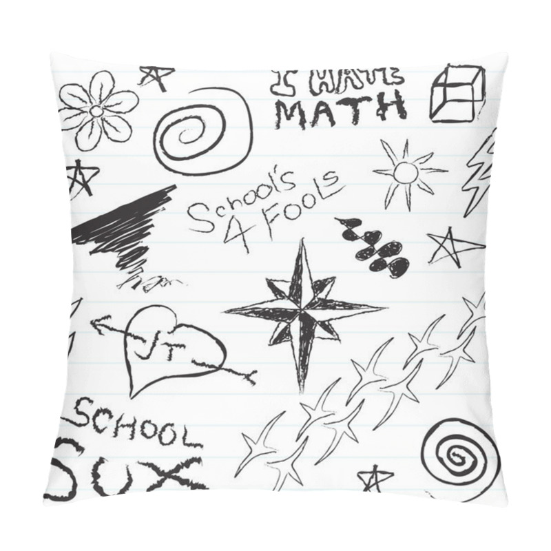 Personality  School Notebook Doodles Pillow Covers