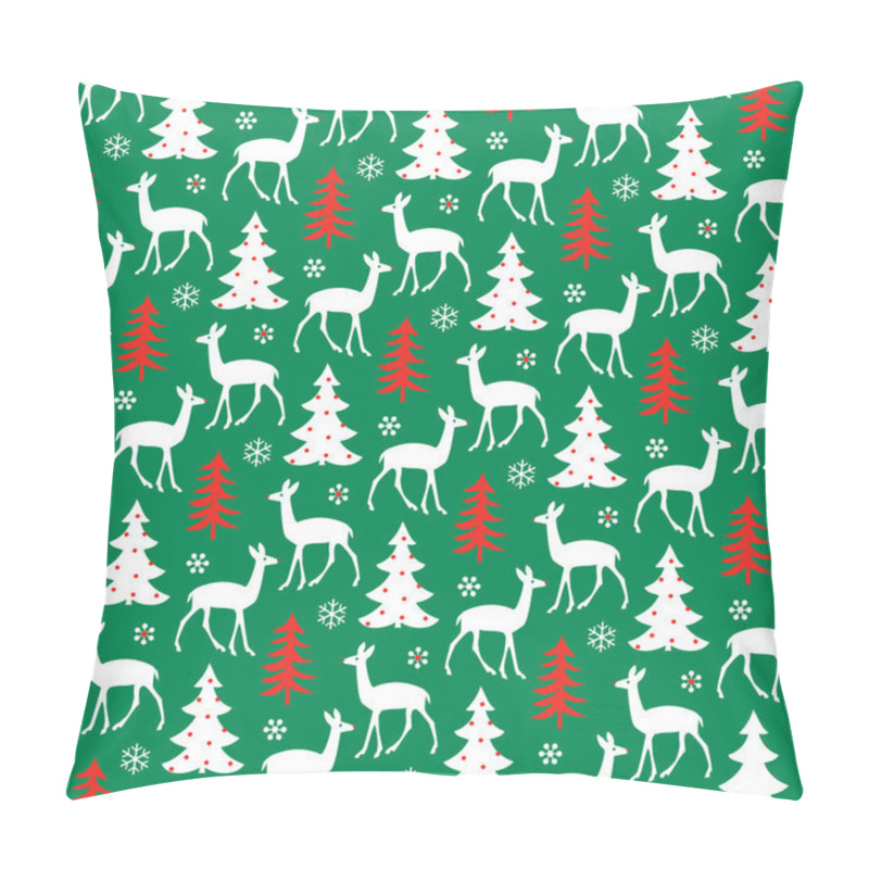 Personality  Embroidered Reindeer And Trees Pattern Pillow Covers