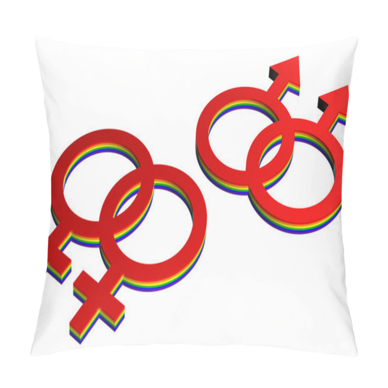 Personality  Gay Marriage Sign, Isolated On White Background. Pillow Covers