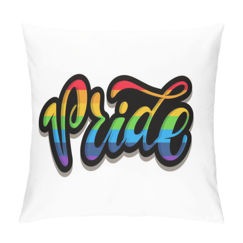 Personality  Cute Hand Drawn Lettering Poster Art  - Pride Pillow Covers