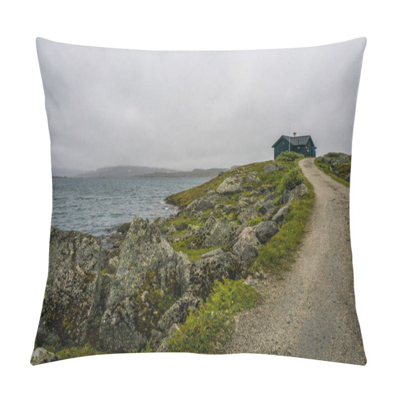 Personality  House On Meadow With Road And River Pillow Covers