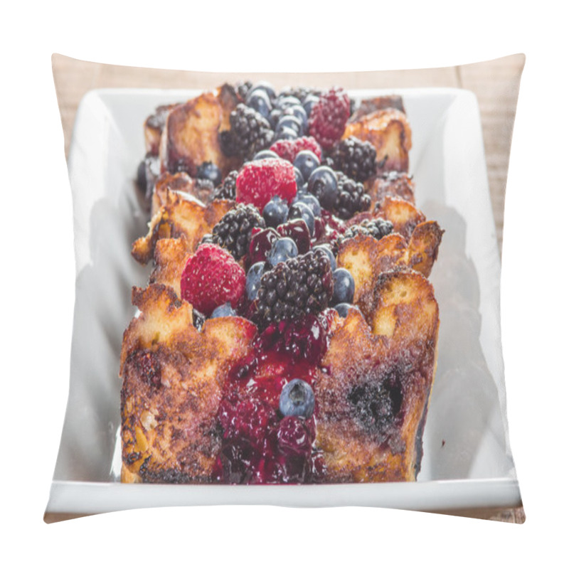 Personality  Bread Pudding With Berry Topping Pillow Covers