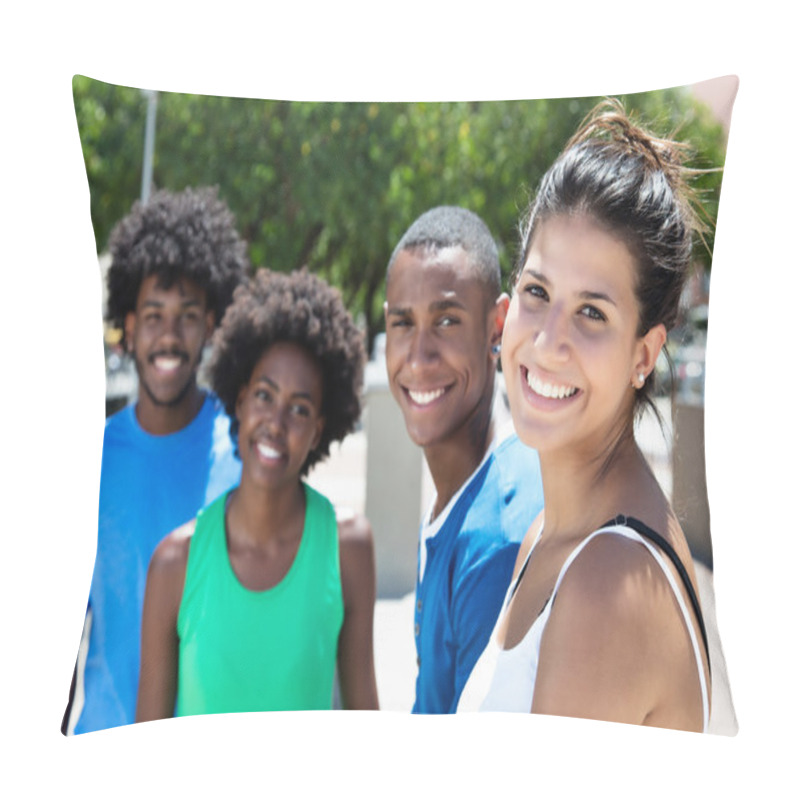 Personality  Beautiful Young Caucasian Woman With African American Friends In Pillow Covers