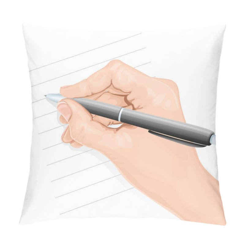 Personality  Writing Hand. Vector Illustration Pillow Covers