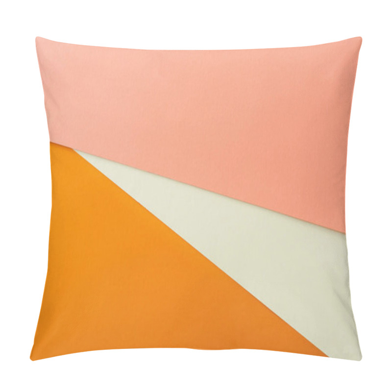 Personality  Abstract Geometric Background With White, Pink And Orange Bright Paper Pillow Covers