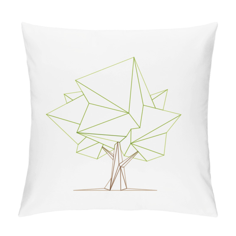 Personality  Conceptual Polygonal Tree. Vector Illustration. Pillow Covers