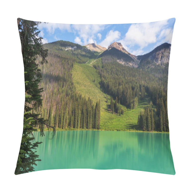 Personality  Serenity Emerald Lake In The Yoho National Park, Canada.  Pillow Covers