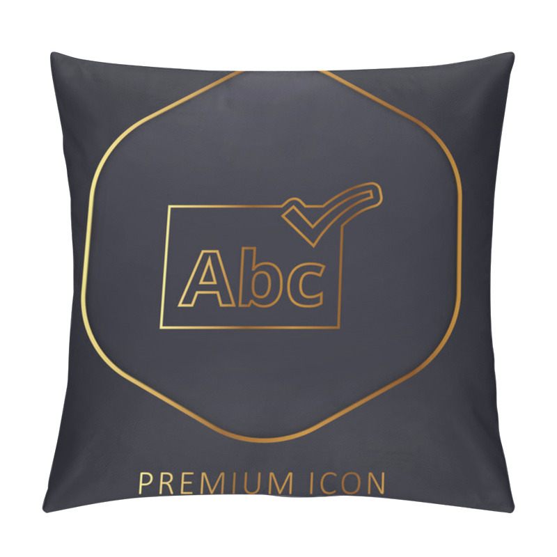 Personality  ABC Verification Symbol Golden Line Premium Logo Or Icon Pillow Covers