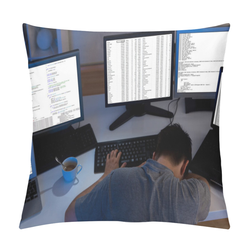 Personality  Computer Programmer Sleeping In The Office Pillow Covers