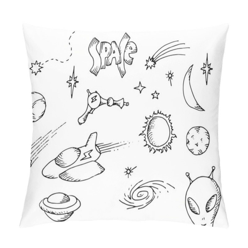 Personality  Space Icons Set Pillow Covers