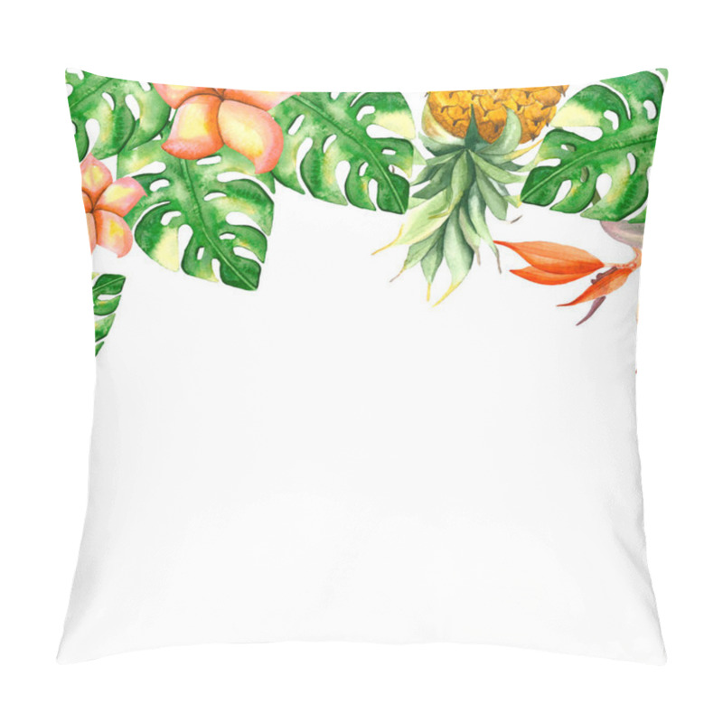 Personality  Frame Of Pineapple, Flowers And Leaves Pillow Covers