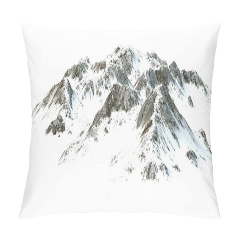 Personality  Snowy Mountains - Isolated On White Background Pillow Covers