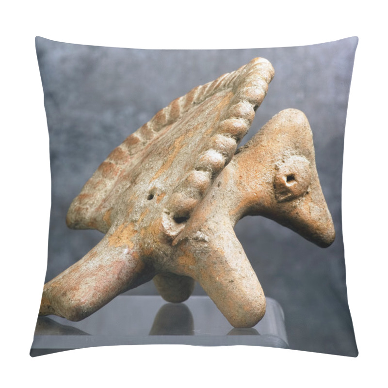 Personality  Pre Columbian Bird Whistle. Pillow Covers