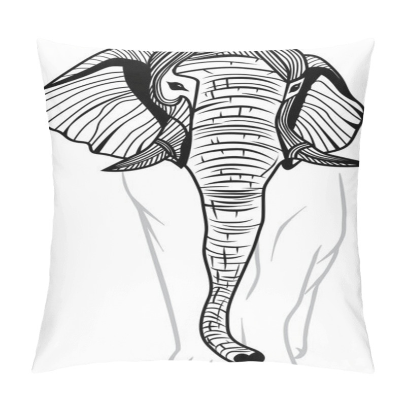 Personality  Elephant Head Isolated Pillow Covers