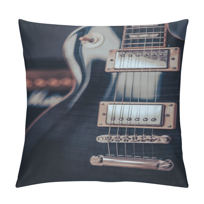 Personality  Electric Guitar With Amplifier On The Background Pillow Covers