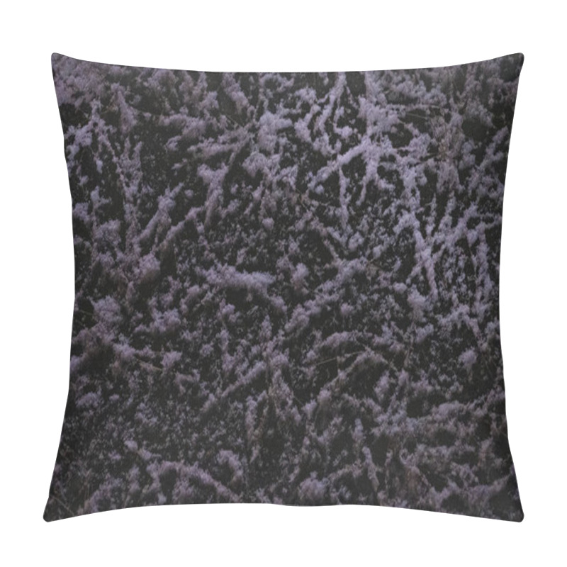 Personality  An Abstract Close-up Of Dark, Snowy Textures With Subtle Highlights, Creating A Moody And Mysterious Atmosphere. Perfect For Backgrounds, Winter, And Artistic Projects Pillow Covers