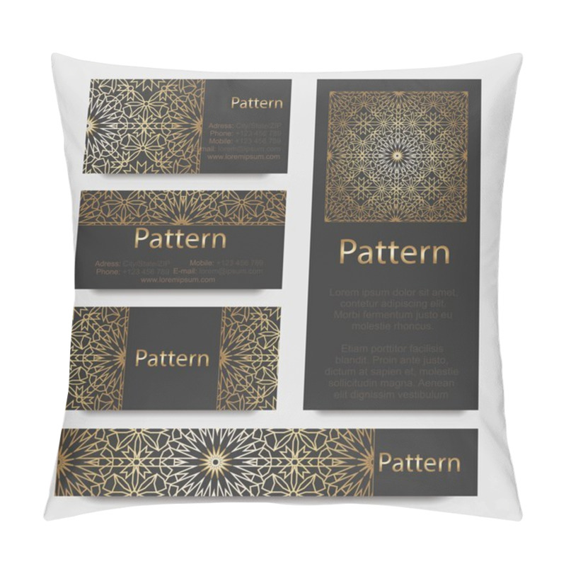 Personality  Business Cards Pattern With Islamic Morocco Ornament. Includes Seamless Pattern Pillow Covers