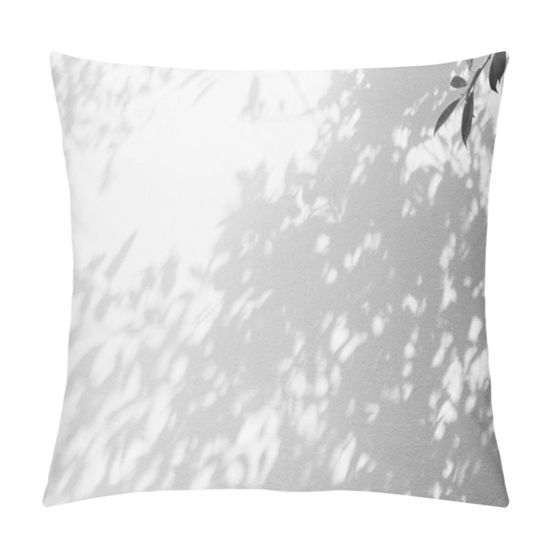 Personality  Abstract Background Of Shadows Leaf On A White Wall. Pillow Covers