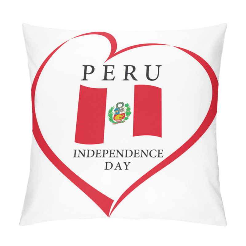 Personality  Peru Independence Day Love Card Pillow Covers