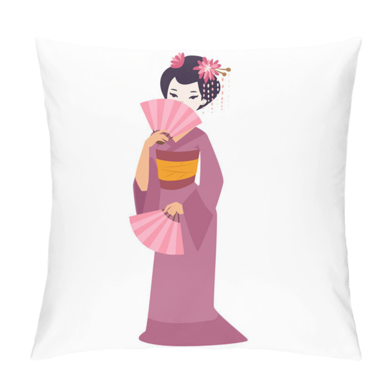 Personality  Vector Set Of Japanese Geisha Girls. Pillow Covers