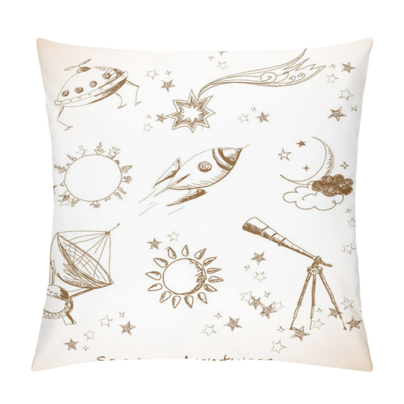 Personality  Sun, The Moon, Stars, Rocket, Saturn Planet Pillow Covers