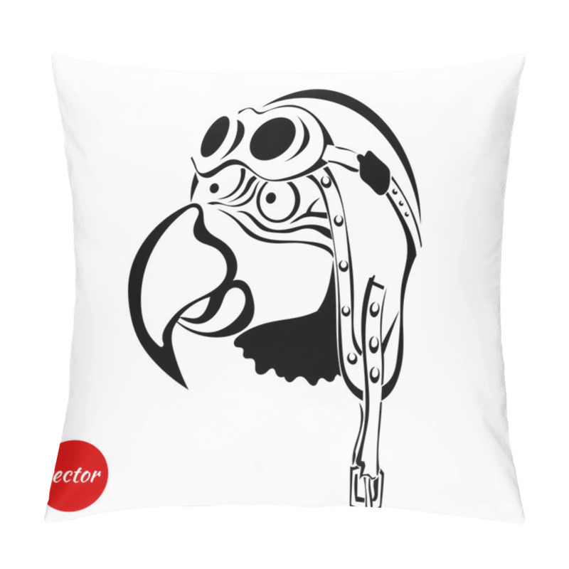 Personality  Eagle Pilot Glasses Isolated On A White Background. Vector Illus Pillow Covers